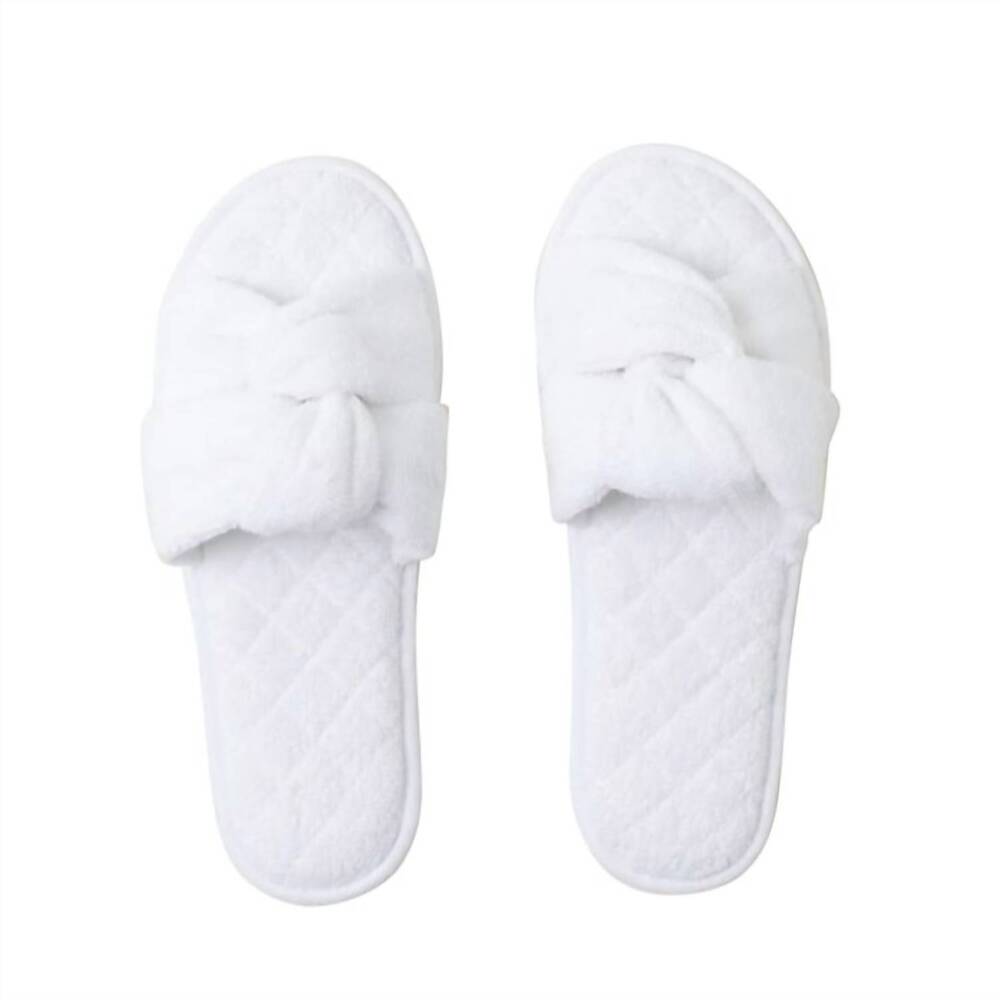 NEW BAREFOOT DREAMS women's towel terry sandal in sea salt
